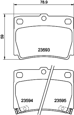 HELLA Brake pad set - T1254 - for e.g. MITSUBISHI 8DB355009-501