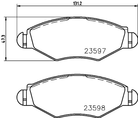 HELLA Brake pad set - T1245 - for e.g. CITROEN / PEUGEOT 8DB355009-411