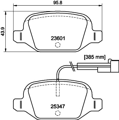 HELLA Brake pad set - T2720 - for e.g. FIAT 8DB355031-561