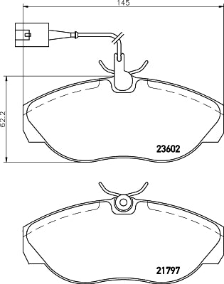 HELLA Brake pad set - T5170 - for e.g. CITROEN / FIAT / PEUGEOT 8DB355018-891