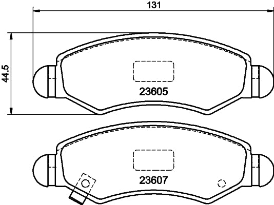 HELLA Brake pad set - T1486 - for e.g. CHEVROLET / HOLDEN / OPEL / SUBARU 8DB355011-691