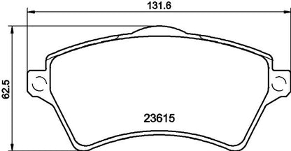 HELLA Brake pad set - T1283 - for e.g. LAND ROVER 8DB355009-761