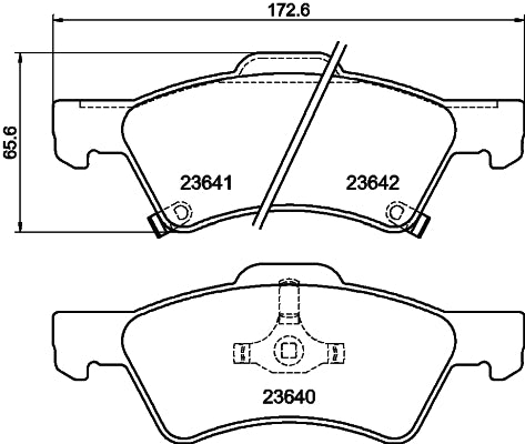 HELLA Brake pad set - T1315 - for e.g. CHRYSLER / DODGE 8DB355010-061