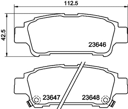 HELLA Brake pad set - T1343 - for e.g. TOYOTA 8DB355010-311