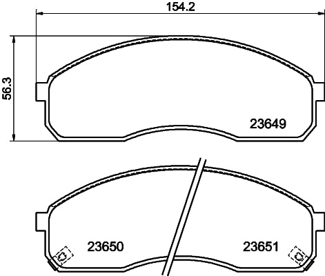 HELLA Brake pad set - T1265 - for e.g. KIA 8DB355009-601