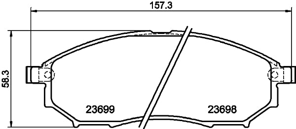 HELLA Brake pad set - T2300 - for e.g. INFINITI / NISSAN 8DB355021-101
