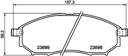 HELLA Brake pad set - T2300 - for e.g. INFINITI / NISSAN 8DB355021-101