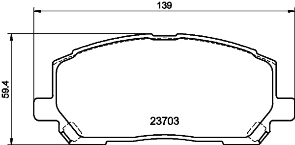 HELLA Brake pad set - T1431 - for e.g. LEXUS / TOYOTA 8DB355011-161