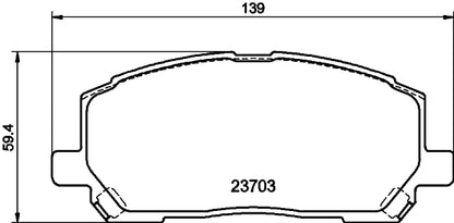 HELLA Brake pad set - T1431 - for e.g. LEXUS / TOYOTA 8DB355011-161