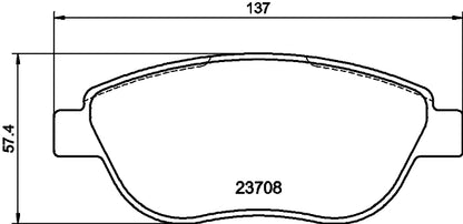 HELLA Brake pad set - T1449 - for e.g. CITROEN / FIAT / LANCIA / PEUGEOT 8DB355011-331