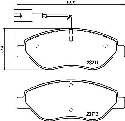 HELLA Brake pad set - T2218 - for e.g. ALFA ROMEO / CHRYSLER / FIAT / LANCIA 8DB355020-561