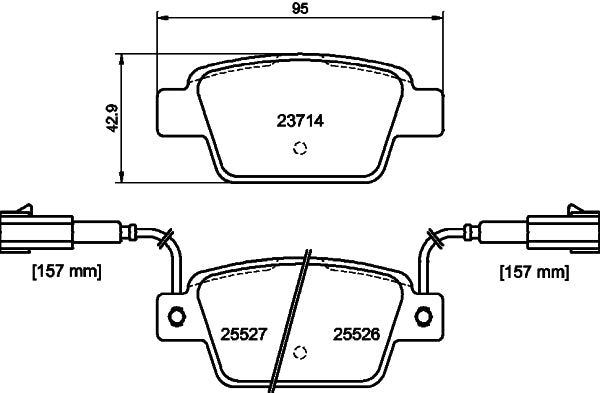 HELLA Brake pad set - T2207 - for e.g. CHRYSLER / FIAT / LANCIA 8DB355020-181