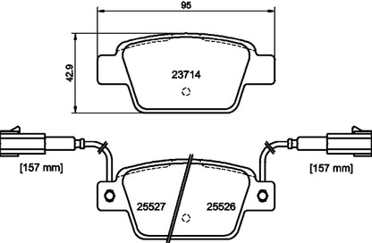 HELLA Brake pad set - T2207 - for e.g. CHRYSLER / FIAT / LANCIA 8DB355020-181