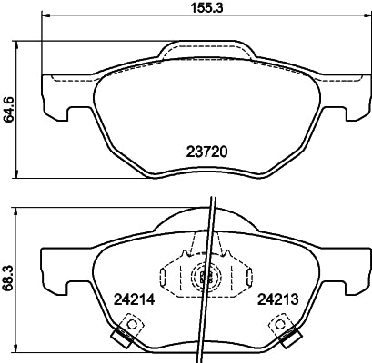 HELLA Brake pad set - T1397 - for e.g. HONDA 8DB355010-831