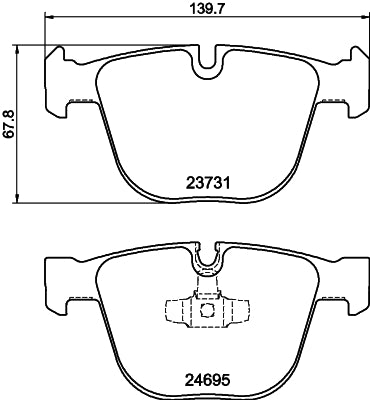 HELLA Brake pad set - T1797 - for e.g. ALPINA / BMW 8DB355014-141