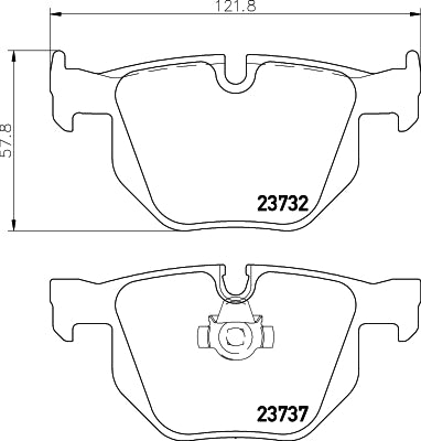 HELLA Brake pad set - T1366 - for e.g. BMW 8DB355010-471