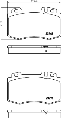 HELLA Brake pad set - T1318 - for e.g. MERCEDES-BENZ 8DB355010-101