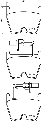 HELLA Brake pad set - T1222 - for e.g. AUDI / VOLKSWAGEN 8DB355009-191
