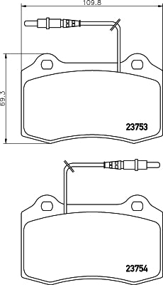 HELLA Brake pad set - T5142 - for e.g. PEUGEOT 8DB355018-631