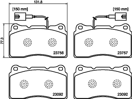 HELLA Brake pad set - T2038 - for e.g. ALFA ROMEO 8DB355015-681