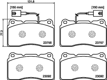 HELLA Brake pad set - T2038 - for e.g. ALFA ROMEO 8DB355015-681