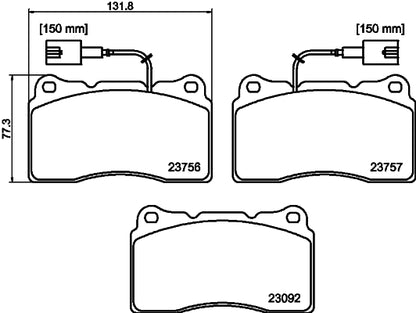 HELLA Brake pad set - T2308 - for e.g. ALFA ROMEO 8DB355021-151
