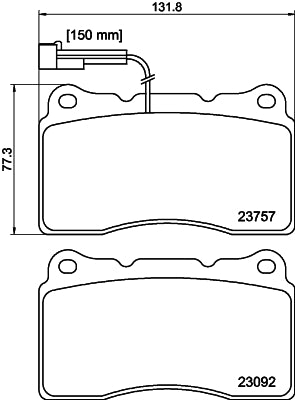 HELLA Brake pad set - T1883 - for e.g. ALFA ROMEO / LANCIA / MASERATI 8DB355014-731