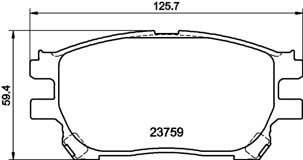 HELLA Brake pad set - T1319 - for e.g. TOYOTA 8DB355010-111