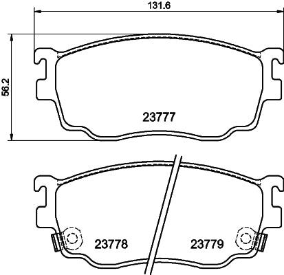 HELLA Brake pad set - T1472 - for e.g. ISUZU / MAZDA 8DB355011-561