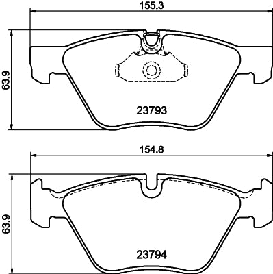 HELLA Brake pad set - T1926 - for e.g. BMW 8DB355015-031