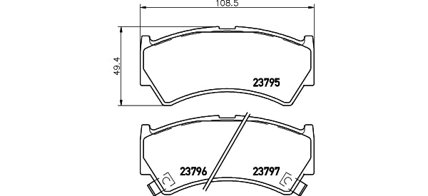 HELLA Brake pad set - T3094 - for e.g. SUZUKI 8DB355017-031