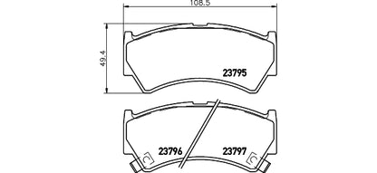 HELLA Brake pad set - T3094 - for e.g. SUZUKI 8DB355017-031
