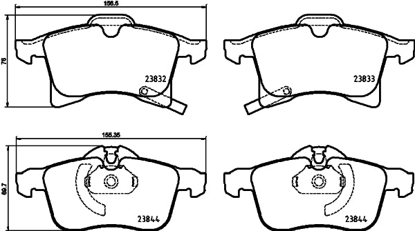 HELLA Brake pad set - T4171 - for e.g. OPEL / VAUXHALL 8DB355025-191