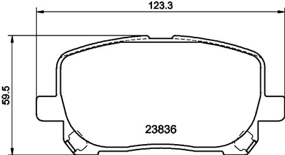 HELLA Brake pad set - T1332 - for e.g. TOYOTA 8DB355010-221