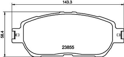 HELLA Brake pad set - T1828 - for e.g. LEXUS / TOYOTA 8DB355014-441