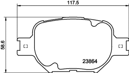 HELLA Brake pad set - T1330 - for e.g. LEXUS / SCION / TOYOTA 8DB355010-201