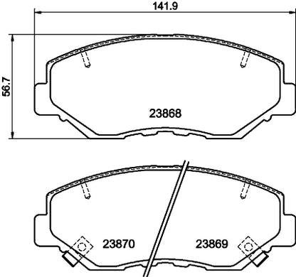 HELLA Brake pad set - T1333 - for e.g. ACURA / HONDA 8DB355010-231