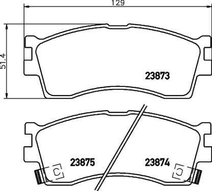 HELLA Brake pad set - T1335 - for e.g. KIA 8DB355010-251