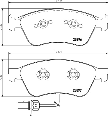HELLA Brake pad set - T1224 - for e.g. AUDI / VOLKSWAGEN 8DB355009-211