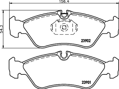 HELLA Brake pad set - T1824 - for e.g. DODGE / FREIGHTLINER / MERCEDES-BENZ /VW 8DB355014-401