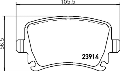 HELLA Brake pad set - T1377 - for e.g. AUDI / SEAT / SKODA / VOLKSWAGEN 8DB355010-601