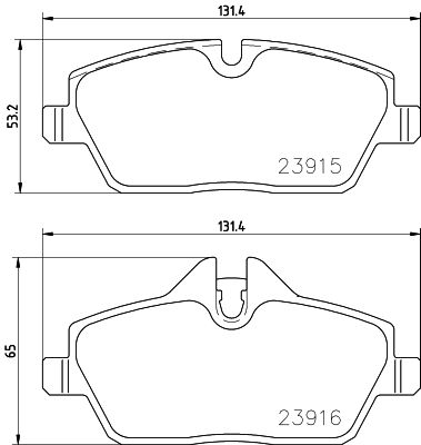 HELLA Brake pad set - T2398 - for e.g. BMW 8DB355021-881