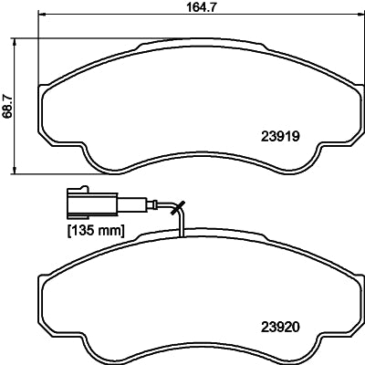 HELLA Brake pad set - T1355 - for e.g. CITROEN / FIAT / PEUGEOT 8DB355010-401