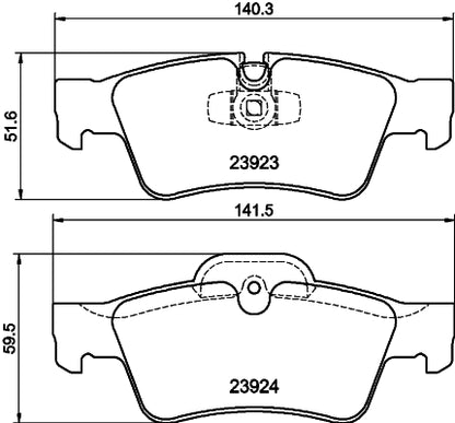 HELLA Brake pad set - T1455 - for e.g. MERCEDES-BENZ 8DB355011-421