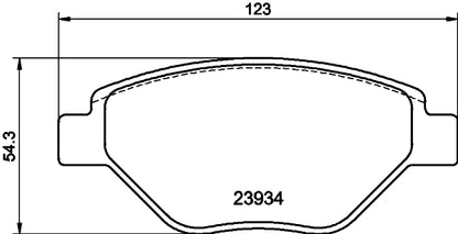 HELLA Brake pad set - T1374 - for e.g. RENAULT 8DB355010-551