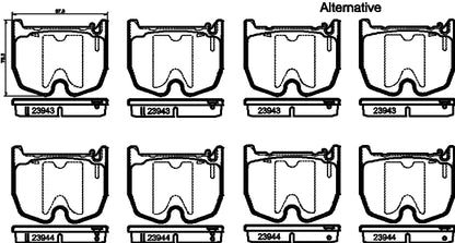 HELLA Brake pad set - T1353 - for e.g. MERCEDES-BENZ 8DB355010-381