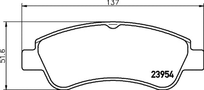 HELLA Brake pad set - T1422 - for e.g. CITROEN / OPEL / PEUGEOT / VAUXHALL 8DB355011-071