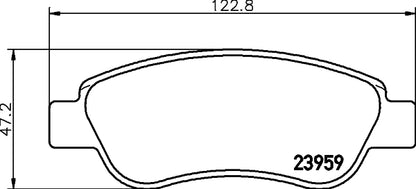 HELLA Brake pad set - T1531 - for e.g. CITROEN / PEUGEOT / TOYOTA 8DB355012-141