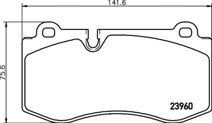 HELLA Brake pad set - T1454 - for e.g. BRABUS / MERCEDES-BENZ 8DB355011-401