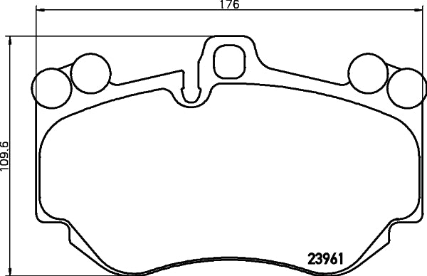 HELLA Brake pad set - T1414 - for e.g. PORSCHE 8DB355011-011